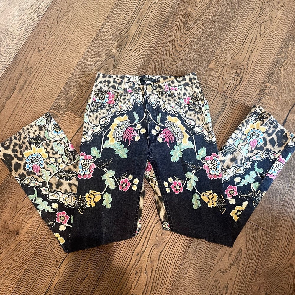 Vintage Roberto Cavalli Leopard Print Jeans
